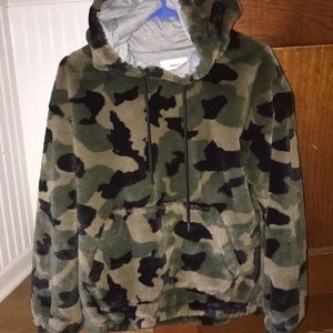 Forever 21 Fuzzy Camo Hoodie
